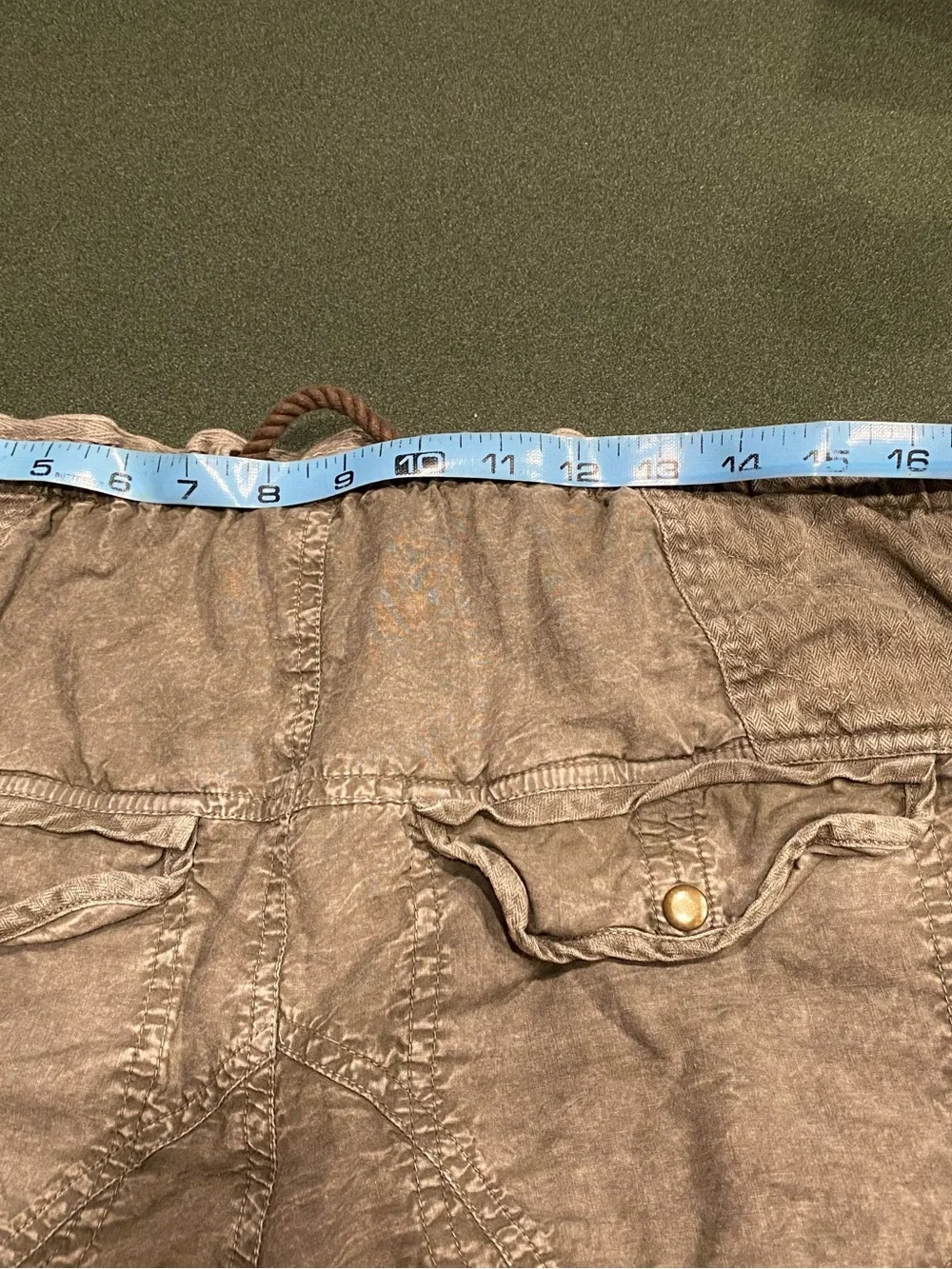 Free People Olive Green Cargo Shorts